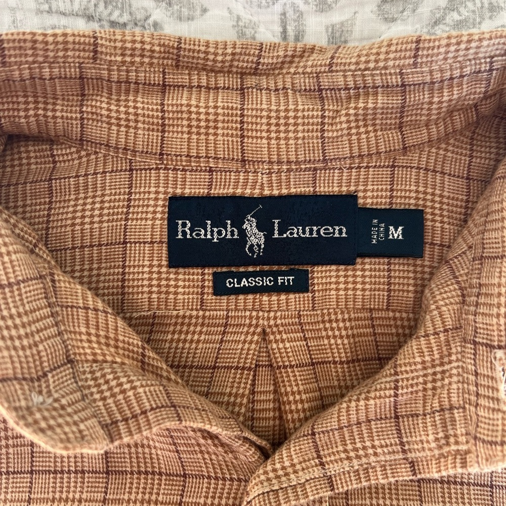 Ralph Lauren Tan Checkered Button-Down Shirt - Picture 4 of 7